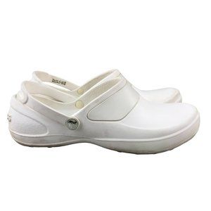 CROCS Women 9 White Mercy Convertible Slingback Professional Comfort Clogs